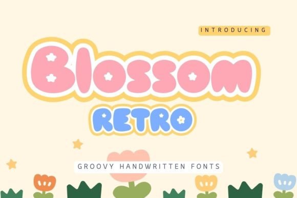 Blossom Retro Font for Summer Campaigns and Cute Retro Branding