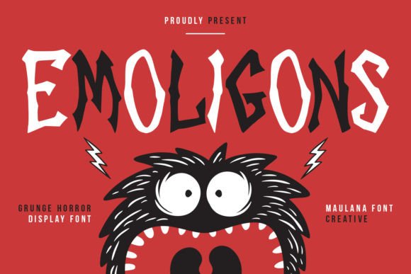 Emoligons: A Grunge Horror Display Font with Editorial Charm