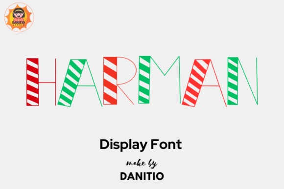 Harman Font: A Candy Cane Display Font for Holiday Digital Design