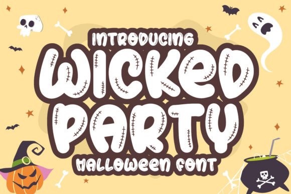 Wicked Party: A Sinister Stitched Display Font for Halloween
